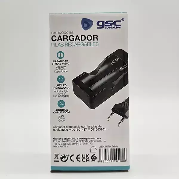 Cargador red 2 pilas 18650